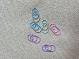 Mini paperclipjes hart - Pastel - 10 stuks