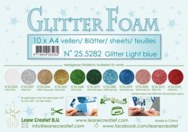 25.5282 Glitter foam sheets A4 Glitter Light Blue - per vel