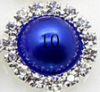 Rhinestone met parel 15mm - Donkerblauw - per stuk