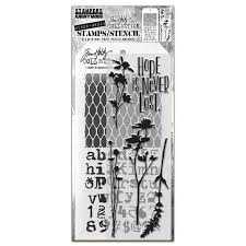 Mixed Media #21 Tim Holtz Clear Stamp and Stencil (THMM121)
