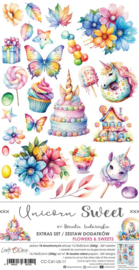 Craft O' Clock - Unicorn Sweet - Extra's To Cut Set - Flowers and Sweets US11