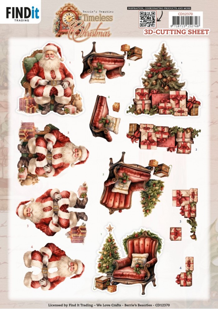 CD12370 3D Cutting Sheet - Berries Beauties - Timeless Christmas - Timeless Tree