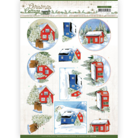 CD11724 3D vel A4 - Christmas Cottage- Jeanine's Art