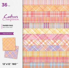 Blush Pastel Plaid 12x12 Inch Paper Pad CC-PAD12-BLUS - PAKKETPOST!