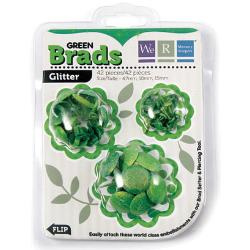 42055-2 Glitter brads 3 verschillende maten - Groen - 42 stuks - We R Memory Keepers