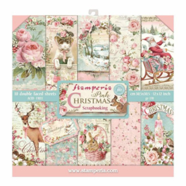 Paperpad 30.5 x 30.5 cm Pink Christmas - Stamperia - PAKKETPOST!!!