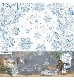 JMA-VC-ACS04 - Acetate Sheets White & blue Vintage Christmas nr.04
