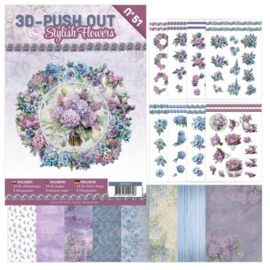 3DPO10051 3D Push-Out Book 51 - Stylish Flowers
