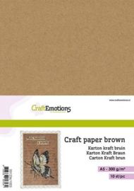 CraftEmotions karton kraft bruin 10 vel A4 300GR