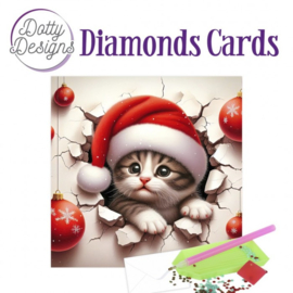 DDDC1206 Dotty Designs Diamond Cards - Christmas Kitten
