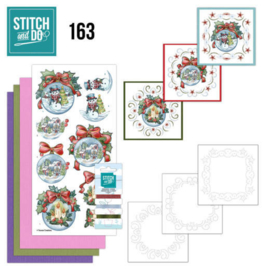Stitch and Do 163 - Kerst - set voor 3 borduurkaarten