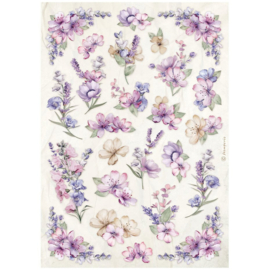 Lavender A4 Rice Paper Flower Pattern (6pcs) (DFSA4881)