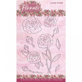 Clear Stamps - Amy Design - Pink Florals - Rose - ADCS10078