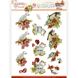 SB10628 3D push out vel A4 - Flowers and Friends - Precious Marieke