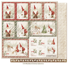 1310 Scrappapier dubbelzijdig - Woodland Christmas  - Maja Design - Pakketpost