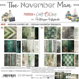 CC-F37-NM-09 Craft O Clock Set of Mix Papers 20x20 cm The November Man