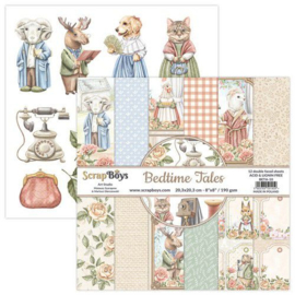 ScrapBoys Bedtime Tales paperpad 12 vl+cut out elements-DZ BETA-10 190gr 20,3x20,3cm