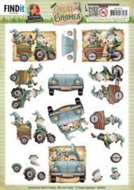 SB10921 3D Push Out - Yvonne Creations - Great Gnomes - Driving Gnomes