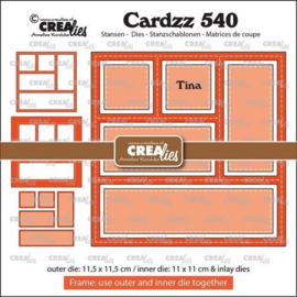 CLCZ540 Crealies - Cardzz - Frame & Inlay - Tina (11,5x11,5cm)