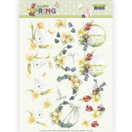 CD11264 3D vel A4 - Happy Spring - Marieke Design