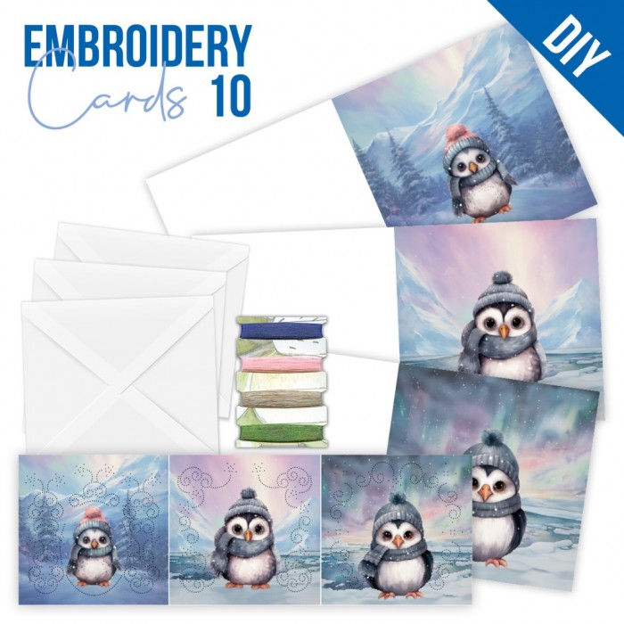 STDOPP010 Stitch and Do Cards 10 - Berries Beauties - Cute Penguins