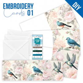 STDOPP001 Stitch and Do Cards - Blue Birds