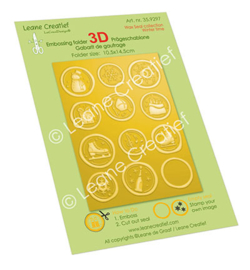 359.297 - 3D embossing folder Wax zegels, Winter collectie