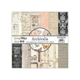 ScrapBoys Archivalia paperpad 24 vl+cut out elements-DZ ARCH-09 190gr 15,2cmx15,2cm