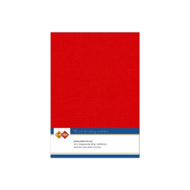 13 Red - Linnen Kaarten A5  - 10 stuks - 240 grams - Card Deco