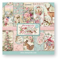 Paperpad 15x15cm - Pink Christmas - Stamperia - SBBXS07