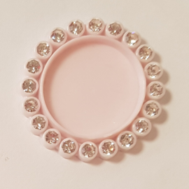 Cirkel 3cm met strass - per stuk - Licht Rose