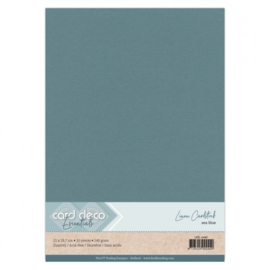 40  Sea Blue (nieuwe kleur 01-06-24)  - Linnen Karton A4 - 10 stuks - 240 gram - Card Deco