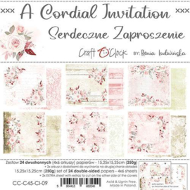 Craft O' Clock - A Cordial Invitation - Paper Collection Set - 15.2 x 15.2 cm