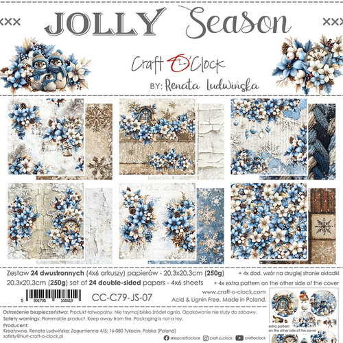 CC-C79-JS-07 Craft O Clock Paper Pack 20x20 cm Jolly Season