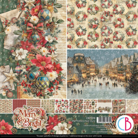 Merry & Bright 12x12 Inch Patterns Pad (8pcs) (CBT098) - PAKKETPOST!!
