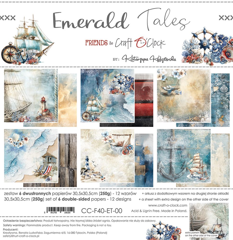 CC-F40-ET-00 Craft O' Clock - Emerald Tales - Paper Set 30,5x30,5cm - PAKKETPOST!!!