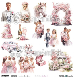 Scrappapier Wedding 5 - 30.5 x 30.5 cm Pink Roses - Scrap and Me - PAKKETPOST!
