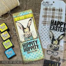 Hipster Bunny Tim Holtz Clear Stamp and Stencil (THMM164)