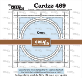 CLCZ469 Crealies - Cardzz stansen - no. 469, Postzegelvel Corry (vierkant met cirkel)