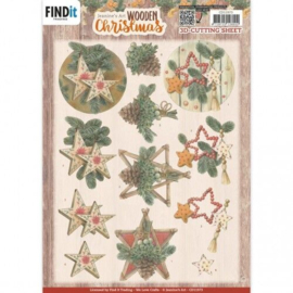 CD11973 -3D Cutting Sheets - Jeanine's Art - Wooden Christmas - Wooden Stars