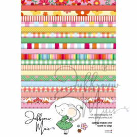 Juffrouw Muis - Cardstock Paperpad A4 formaat - Spring makes me want to sing