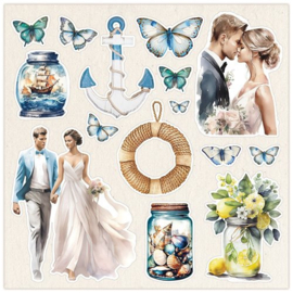 Paper Pad Sunny Love 20,5x20,5cm, 250 gsm - plaatjes - Lemon Craft