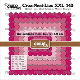 Crealies Crea-Nest-Lies XXL Vierkanten met grote schulprand CLNestXXL143 max. 13 x 13 cm