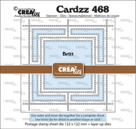 CLCZ468 Crealies - Cardzz stansen - no. 468, Postzegelvel Britt (vierkant met vierkant)