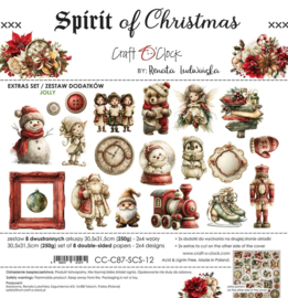 CC-C87-SCS-12   Extras to Cut Set – Jolly – Spirit Of Christmas, 30,5x31,5cm, mirror print, 250 gsm - PAKKETPOST!!