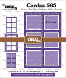 Crealies Cardzz Frame & Inlay Fatima 6x vierkant CLCZ563 8,5x12,5 - 8x12cm + inlay dies