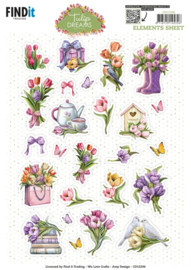CD12296 Cutting Sheet - Amy Design - Tulip Dreams - Small Elements