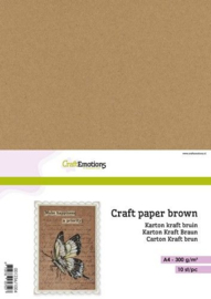 CraftEmotions karton kraft bruin 10 vel A5 300GR