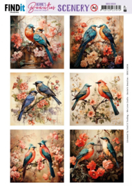 BBCS10034 Scenery Push Out - Berries Beauties - Bird Couples - Square