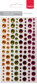 SCB2500306   Adhesive gems set 7 – 120 pcs (10x3mm, 10x5mm, 10x7mm)x 4 colors